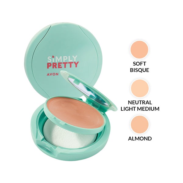 Achieve a naturally radiant look with the Avon Simply Pretty Smooth and Glow Dual Powder Foundation, a lightweight 2-in-1 formula that works as both a foundation and setting powder. It provides smooth, buildable coverage while controlling oil and shine, leaving your skin with a soft, glowing finish. Perfect for everyday wear and on-the-go touch-ups, this breathable powder blends easily and feels light on the skin. Available in three flattering shades—Soft Bisque (light with pink undertone), Neutral Light Medium (light to medium with neutral tone), and Almond (medium to deep with warm undertone)—it’s an ideal choice for teens, beginners, or anyone who loves a fresh, no-fuss makeup routine.